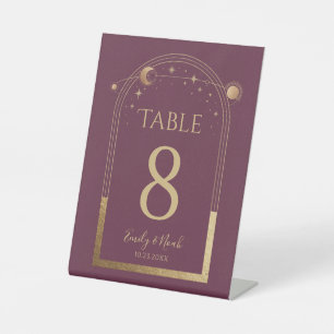 Expositor En L Número de mesa de boda celestial Plum Gold