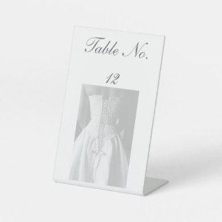 Expositor En L Número de mesa de boda con letra inglesa en encaje