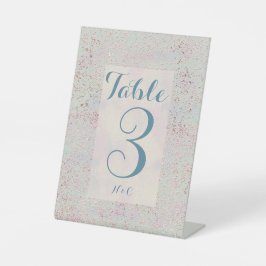 Expositor En L número de mesa de cobre azul moderno y elegante de