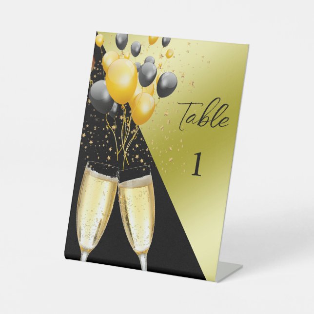 Expositor En L Número de mesa de cumpleaños número 40 con globos  (Anverso)