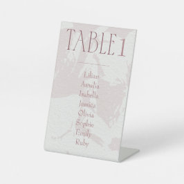 Expositor En L Número de mesa de ducha de novia rosa Rubor