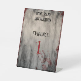Expositor En L Número de mesa de investigación de la escena del c