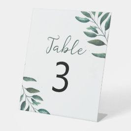 Expositor En L Número de mesa de pedestal de boda con vegetación
