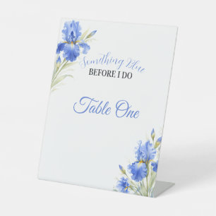 Expositor En L Número de mesa de regadera nupcial Iris Azul Algo