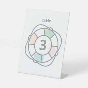 Expositor En L Número de mesa de salvavidas para baby shower náut