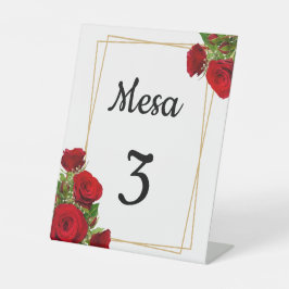 Expositor En L Número de mesa decoración de boda española floral 