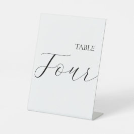 Expositor En L Número de mesa minimalista cuatro 