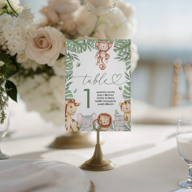 Expositor En L Número de mesa para baby shower de safari (Subido por el creador)