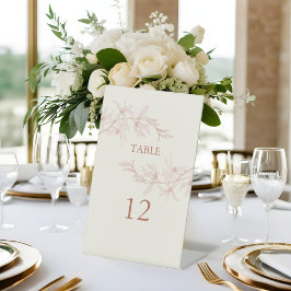 Expositor En L Número de tabla de Boda de flores sin tiempo