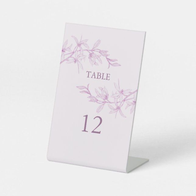 Expositor En L Número de tabla de Boda de flores sin tiempo (Anverso)