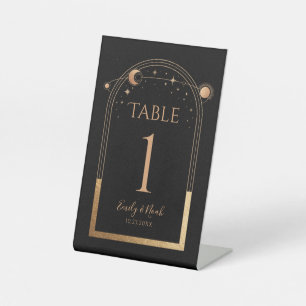 Expositor En L Número de tabla de Boda de la luna de oro negro mí