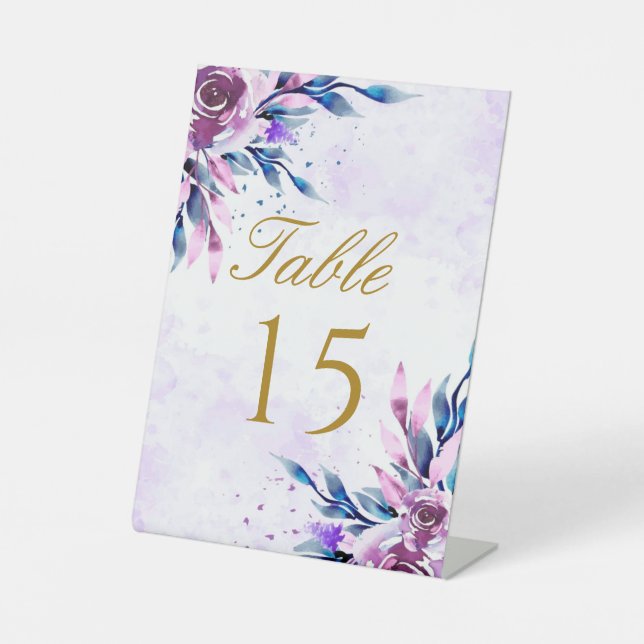 Expositor En L Número de tabla de Boda de oro de peones botánicos (Anverso)