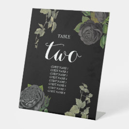 Expositor En L Número de tabla de Bodas de Rosas negros de Hallow