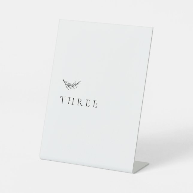 Expositor En L Número de tabla de bodas simple y elegante (Anverso)