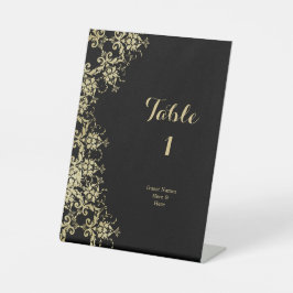 Expositor En L Número de tabla de cumpleaños de oro y damasco neg