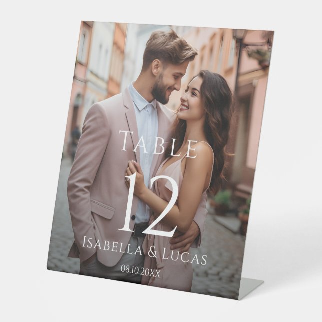 Expositor En L Número de tabla de fotos personalizada moderna (Anverso)