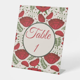 Expositor En L Número de tabla de la amapola roja de flor silvest