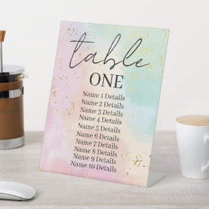 Expositor En L Número de tabla de la tabla de asientos del boda A
