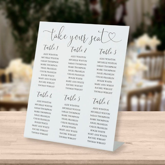 Expositor En L Número De Tabla De La Tabla De Asientos En Blanco  (Subido por el creador)