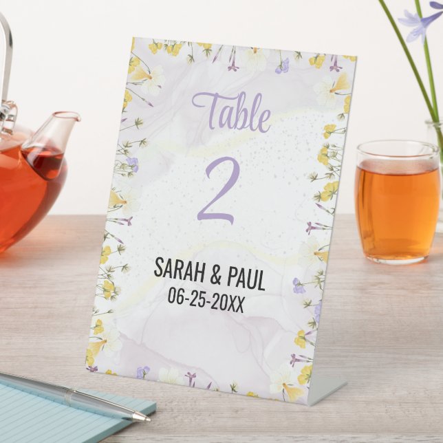 Expositor En L Número de tabla de lavanda de flores silvestres y  (In Situ)