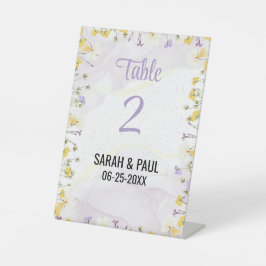 Expositor En L Número de tabla de lavanda de flores silvestres y 