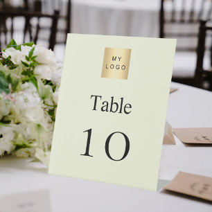 Expositor En L Número de tabla del logotipo del negocio negro bei