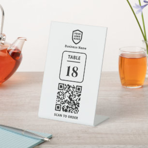 Expositor En L Número de tabla Examen de código QR para solicitar