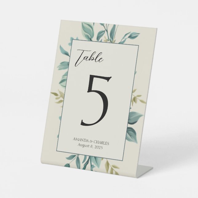 Expositor En L Número de tabla personalizado de floral formal cla (Anverso)