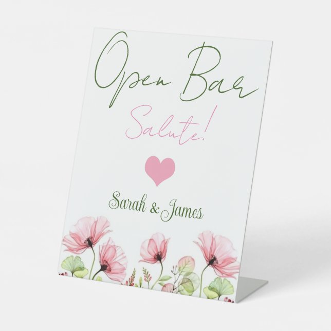 Expositor En L Números de barra abierta de bodas elegantes en bla (Anverso)