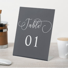 Expositor En L Números de mesa con caligrafía minimalista moderna