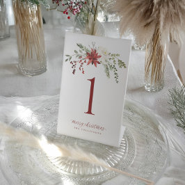 Expositor En L Números de mesa de Navidad Elegantes bayas Verdor