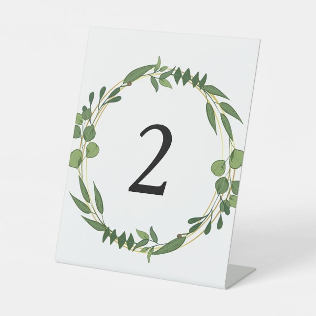 Expositor En L Números de mesa florales (Anverso)