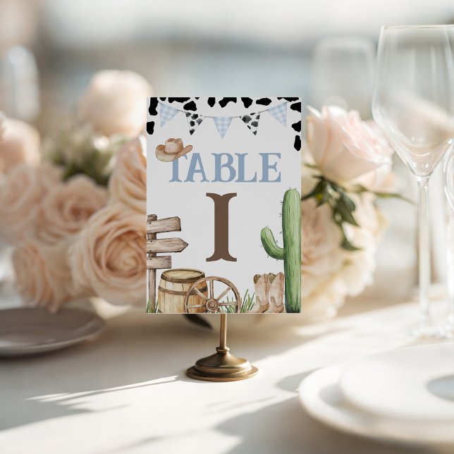Expositor En L Números de Mesa para Fiesta de Bebé Vaquera (Subido por el creador)