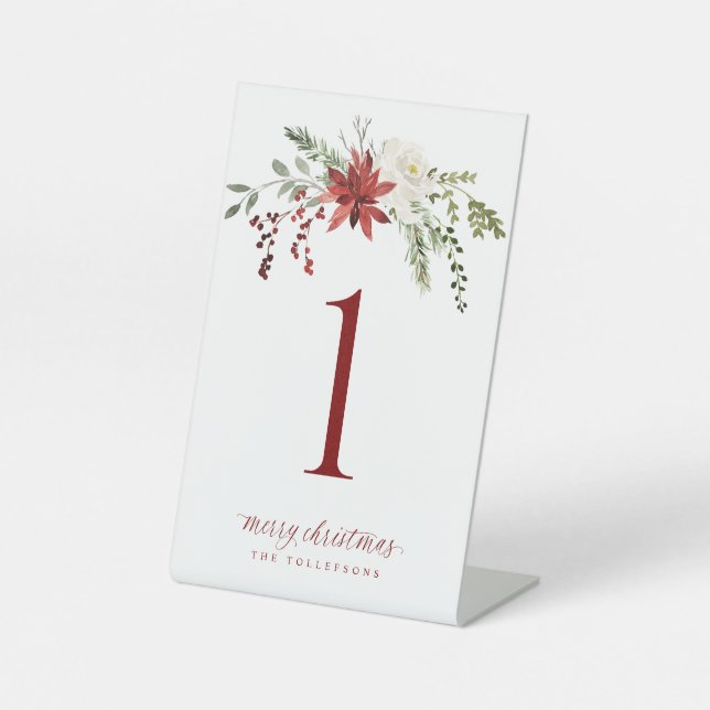 Expositor En L Números de mesa para fiesta de Navidad con elegant (Anverso)