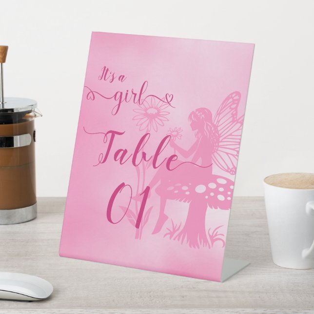 Expositor En L Números de tabla Baby Shower para hongos y flores (In Situ)