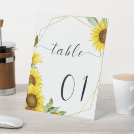 Expositor En L Números de tabla de Baby Shower de girasol de agua