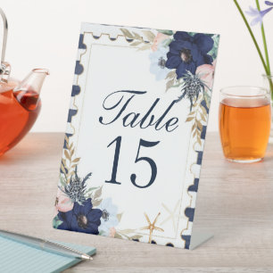 Expositor En L Números de tabla de Bodas de floraciones náuticas 