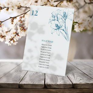 Expositor En L Números de tabla de esquema de Boda de Lily azul