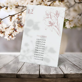 Expositor En L Números de tabla de esquema de Boda de Lily rosa