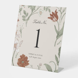 Expositor En L Números de tabla de terracota floral