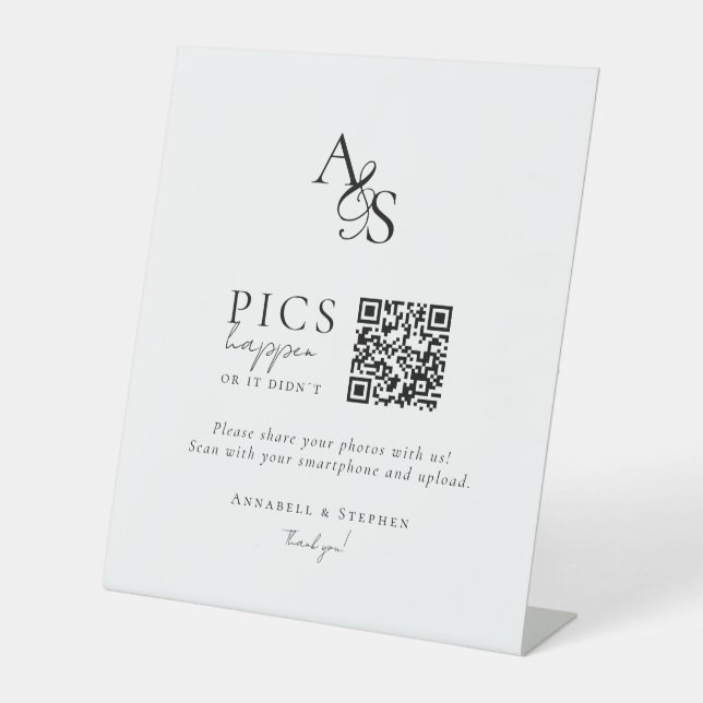 Expositor En L ¡Ocurren fotos! Foto, QR-Code, Boda (Anverso)