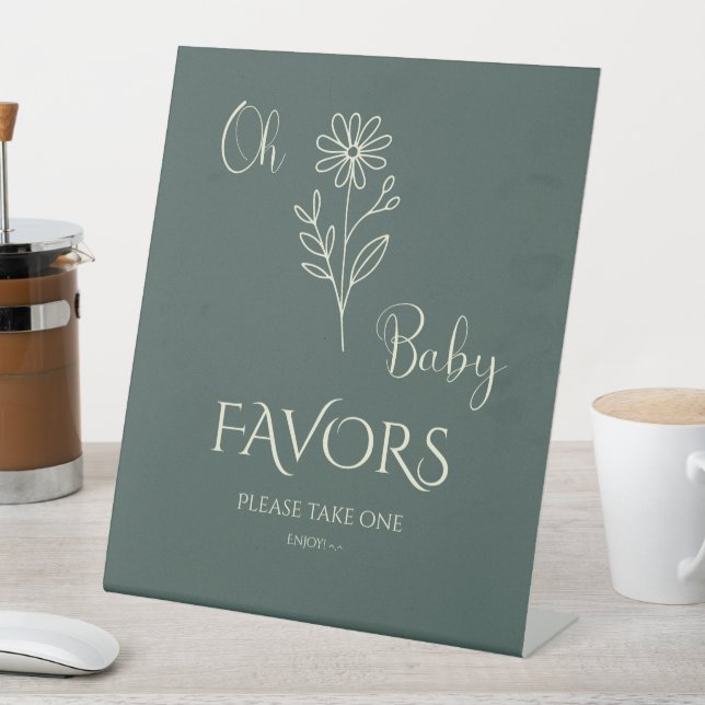 Expositor En L Oh Baby Minimalist Wildflower Baby Shower Favors (In Situ)