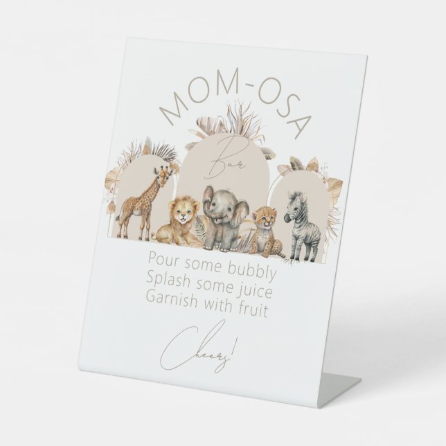 Expositor En L Oh Baby Safari Animals Boho Poster del bar de Baby (Anverso)