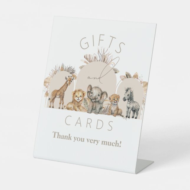 Expositor En L Oh Baby Safari Animals Boho regalos de Baby Shower (Anverso)