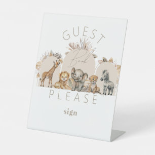 Expositor En L Oh Baby Safari Animals Libro de Baby Shower