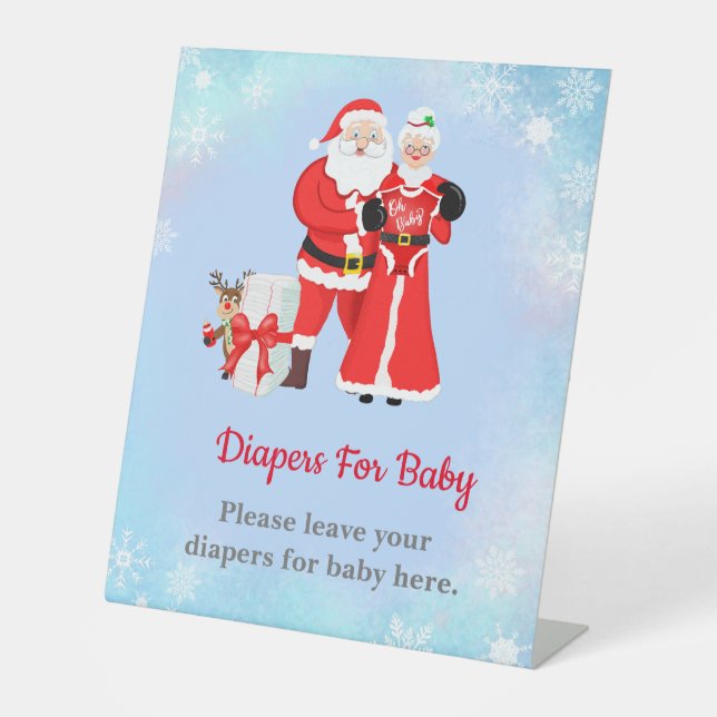 Expositor En L Oh Baby Santa & Mrs Claus Baby Shower Diapers (Anverso)