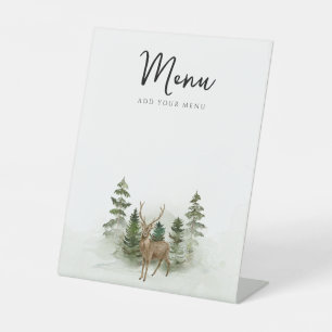 Expositor En L Oh Baby Woodland Watercolor Rustic Menú