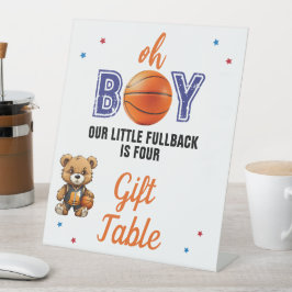 Expositor En L Oh Boy Basketball Tema Rótulo Pedestal