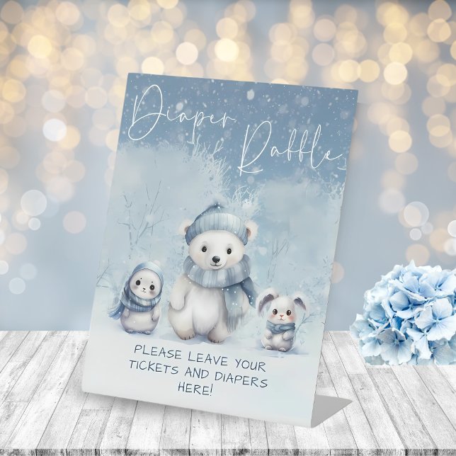 Expositor En L Oh Boy Winter Woodland Baby Shower Diaper Raffle (Subido por el creador)