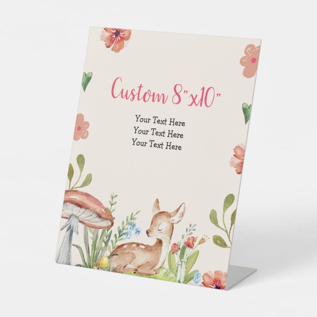 Expositor En L Oh Decoraciones de Fiestas de venado Personalizado (Anverso)